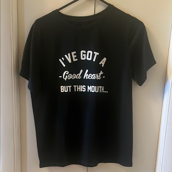 SHEIN Tops - SHEIN Funny Black Tee - Medium